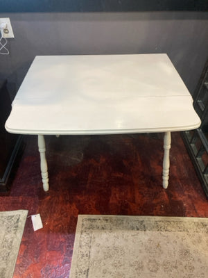 Vintage Wood Drop Leaf Painted White Table