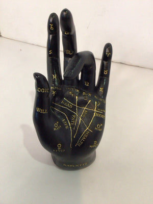 Palistry Black/Gold Ceramic Hand Figurine