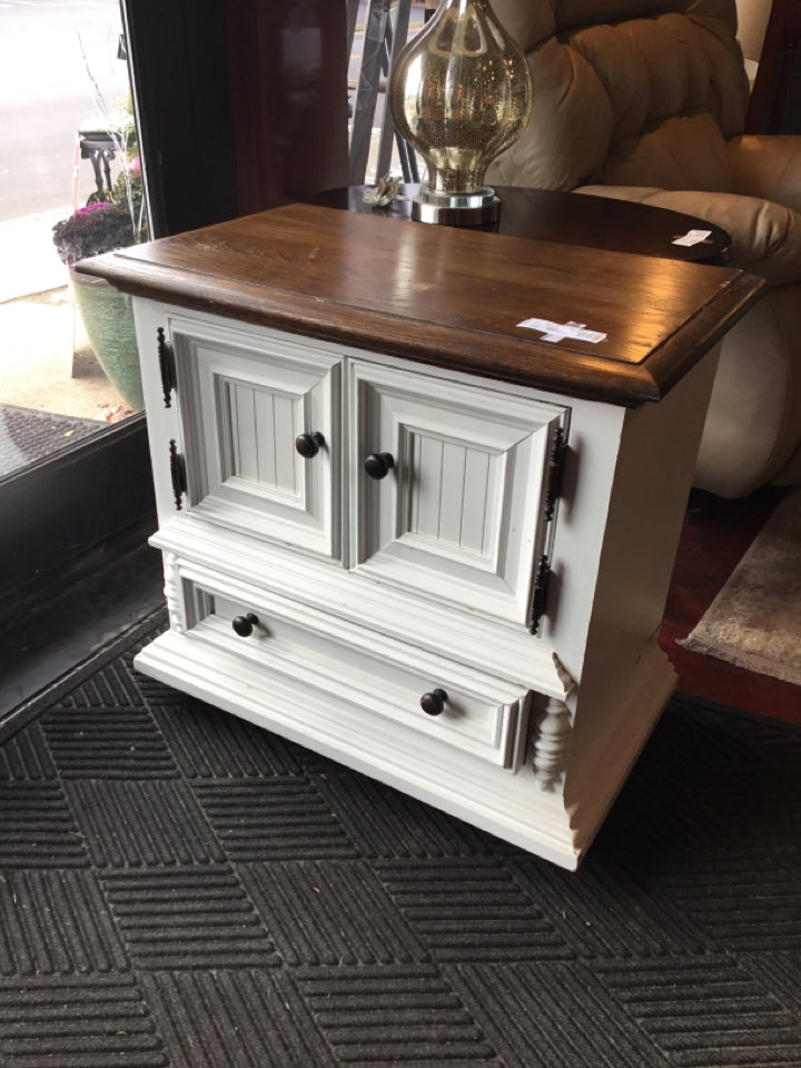 Wood White/Brown Nightstand