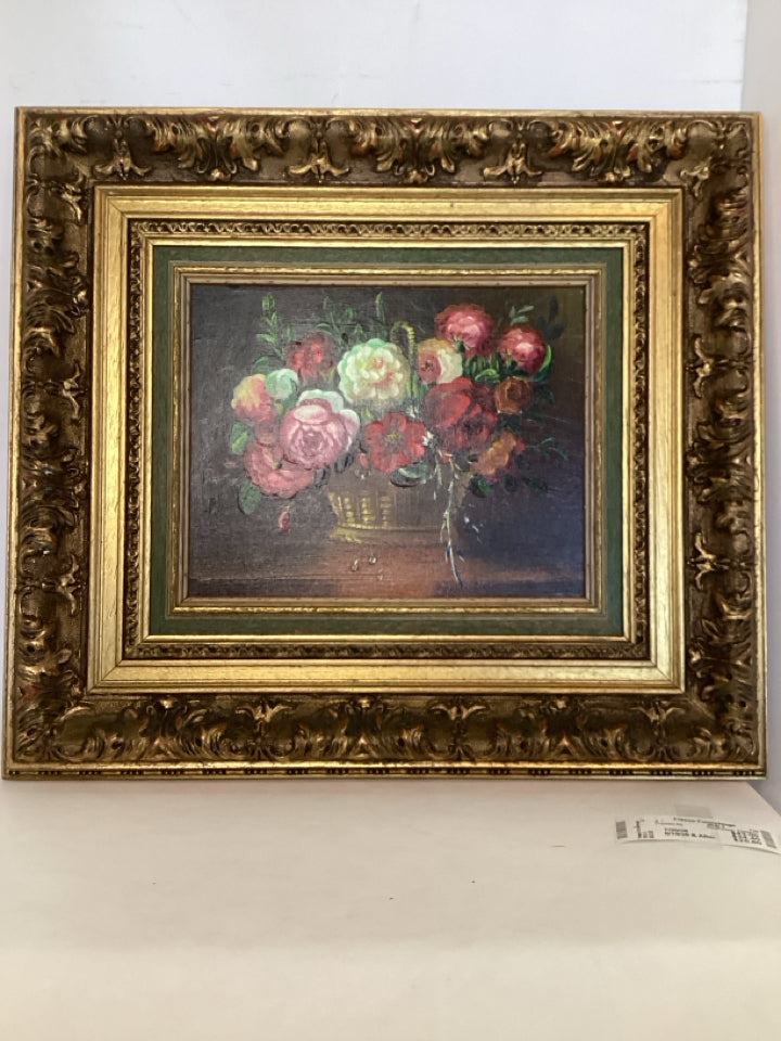 Red/Green Flowers Framed Art