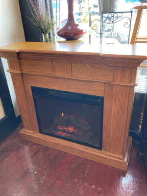 Light Wood Electric Fireplace