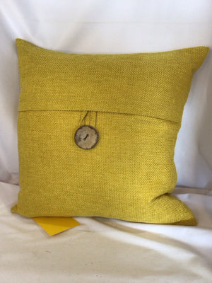 Down Mustard Polyester Button Pillow