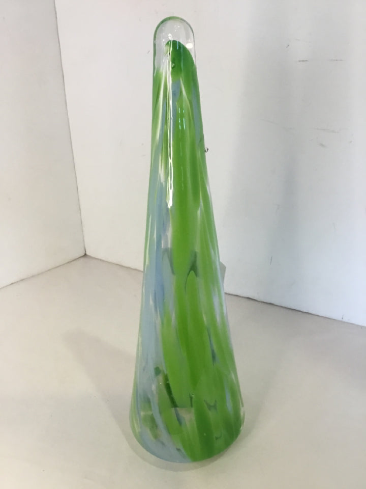 Green Glass Christmas Tree Holiday Item