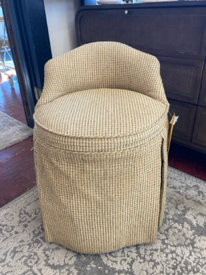 Vanity Upholstered Checkerboard Tan/Cream Chair