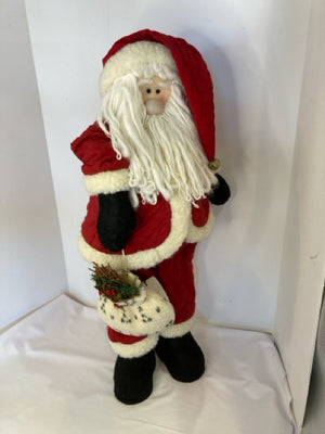 Statue Red/white Cloth Santa Holiday Item