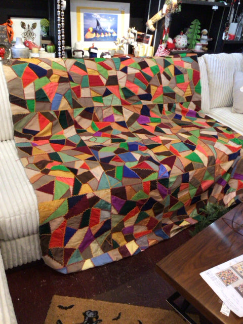 Vintage Multi-Color Cotton Quilt
