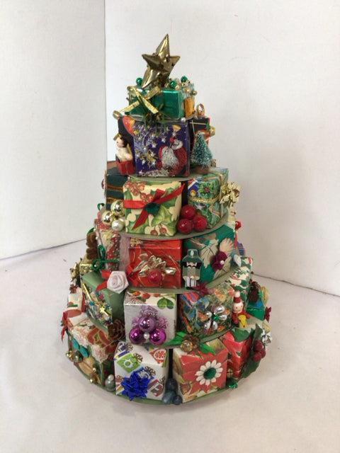 Christmas Multi-Color Paper Package Tree Holiday Item