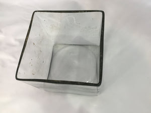 Clear Glass Square Vase