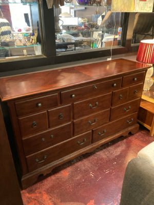 Wood 11 Drawers Brown Dresser/Chest