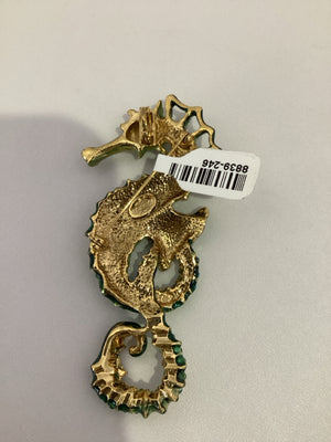 Kirk's Folly Green Seahorse Pin