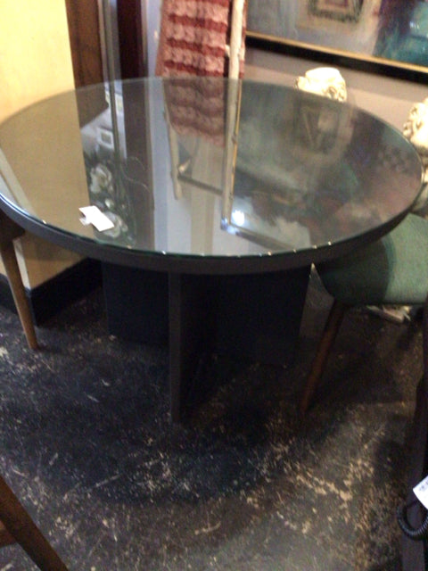 Dining Laminate Glass Top Black Table