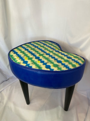 Vinyl Blue/Green Stool/Foot Stool/Ottoman