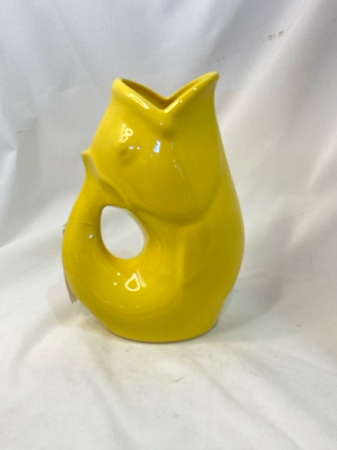 Yellow Ceramic Fish Pitcher