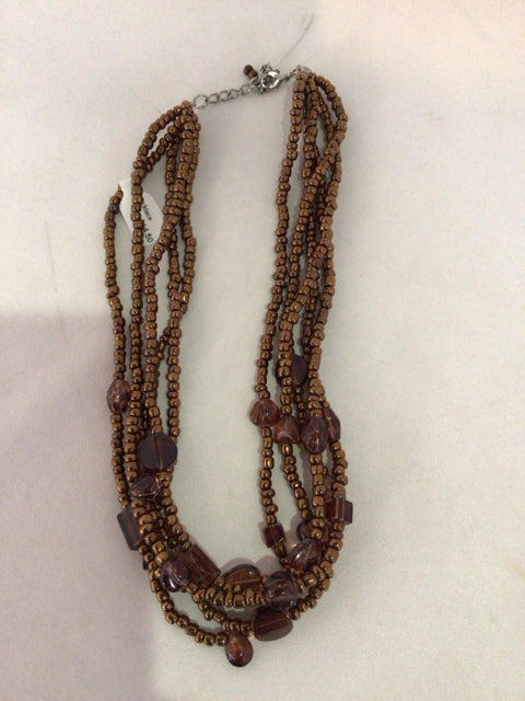 Copper Multi Beads Necklace