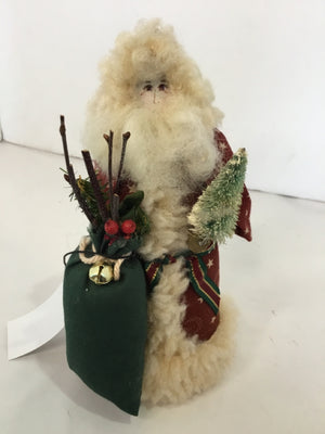 Vintage Christmas Red/white Fabric Santa Holiday Item
