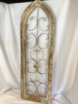 Rustic Wood Arched Cream Wall Decoration