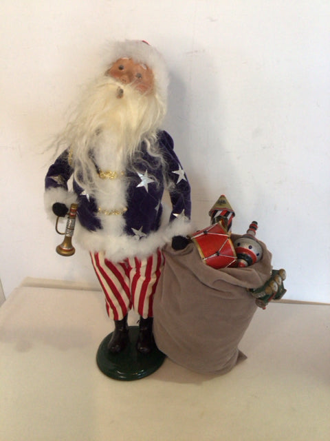 Byers' Choice Patriotic Red/White/Blue Santa Stripe Figurine