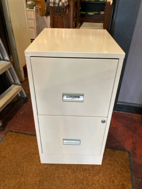 Metal 2 Drawers Cream File Cabinet