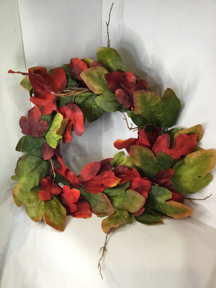 Wreath Multi-Color Leaves Holiday Item