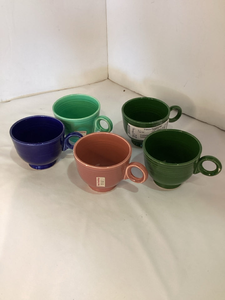 Fiesta Vintage Set of 5 Multi Ceramic Coffee Cup Set