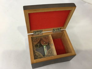 Music Box Wood Woman Vintage Brown Box
