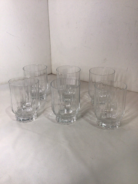 Bormiolo Set of 6 Clear Glass Ribbed Glasses