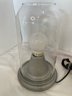 Silver/Clear Hurricane 2 piece Lamp