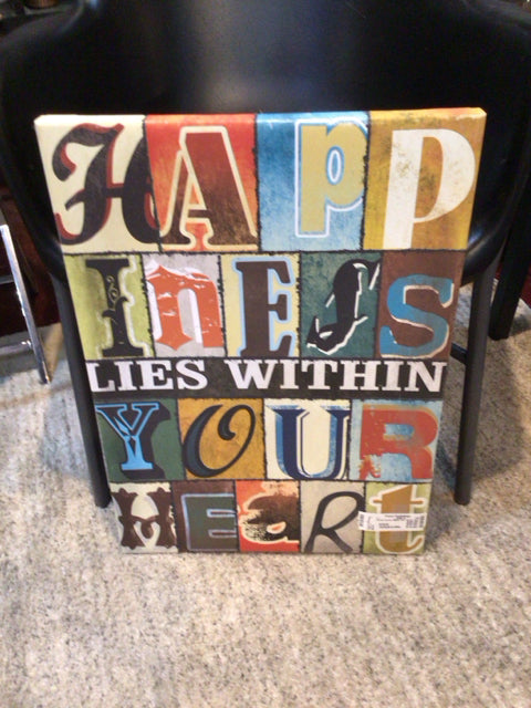 Multi-Color Words Stretch Canvas Art