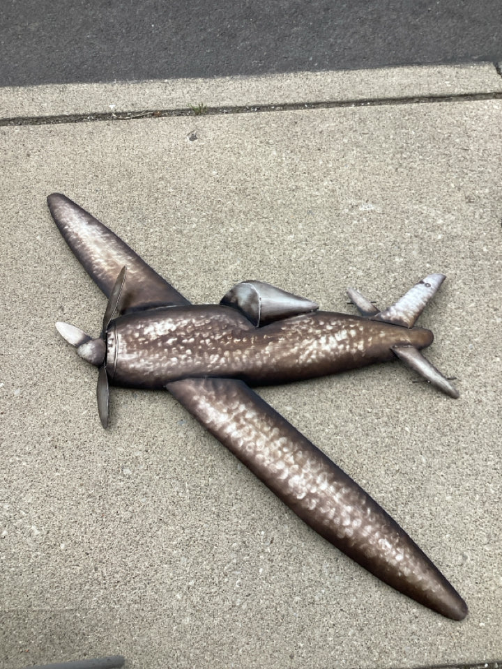 Metal Airplane Bronze Wall Decoration Art