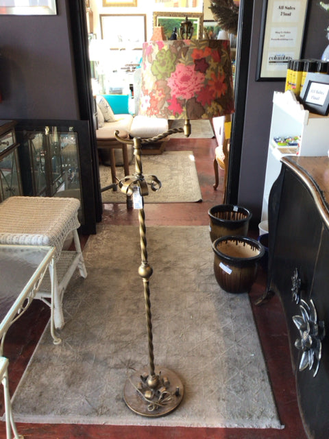 Vintage Gold Metal Floor Lamp