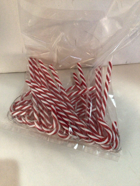 In Bag Red/white Plastic Ornaments Candy Cane Holiday Item