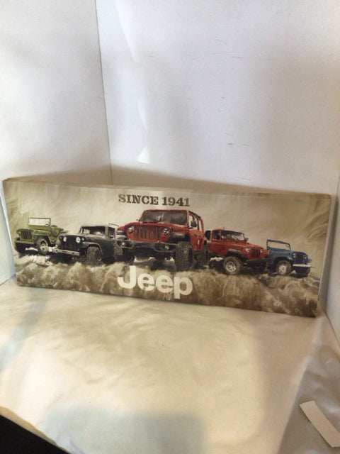 Cream/Black Jeep Stretch Canvas Art