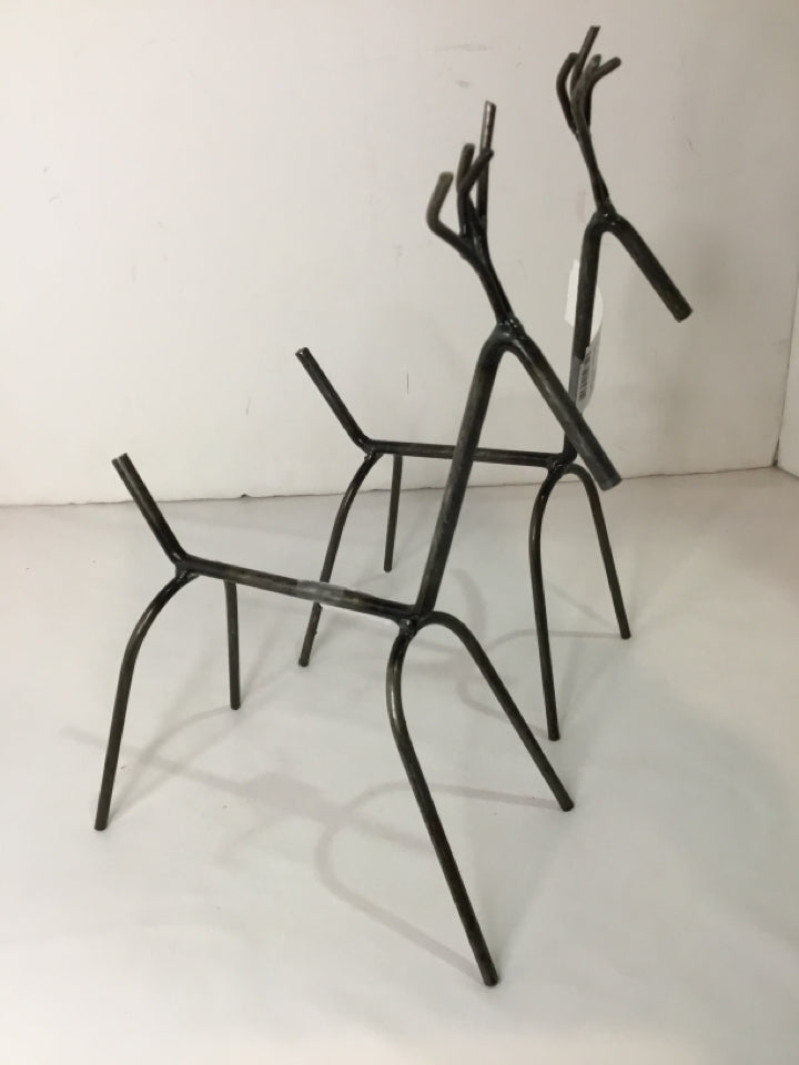 Gray Metal Reindeer Pair Holiday Item