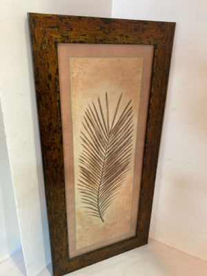 Tan/Black Leaf Framed Art