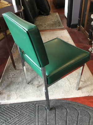 Vintage Office Metal/Vinyl Green Chair