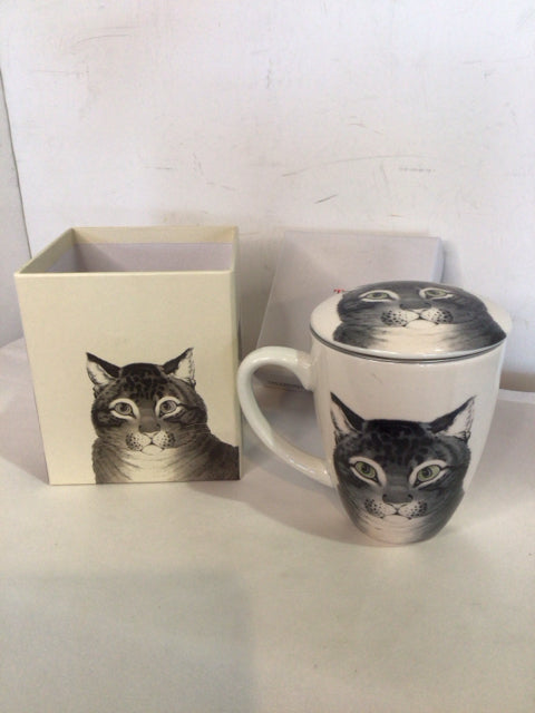 The Met In Box White/Black Cat Mug