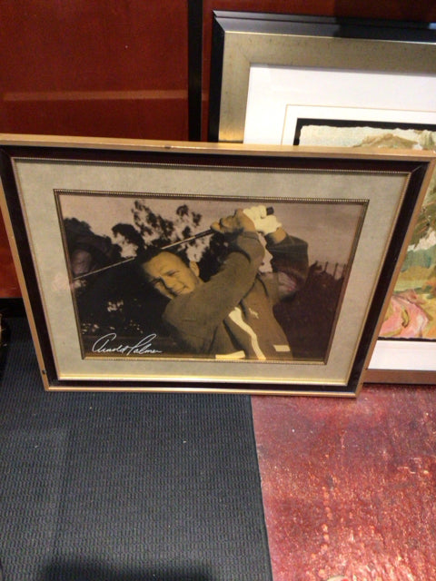 Signed Vintage Black/White Golf Framed Art