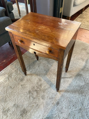 Vintage Side Wood 1 drawer As Is Brown Table