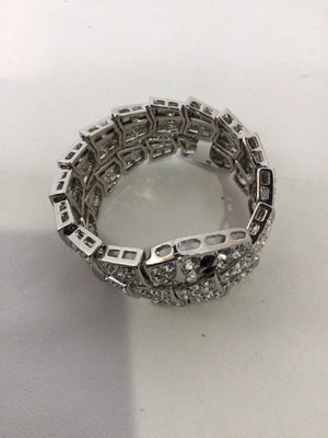 White Snake Rhinestone Bracelet