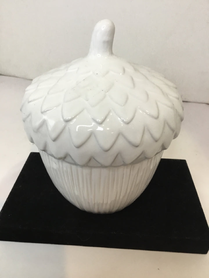 Fall White Ceramic Acorn Holiday Item