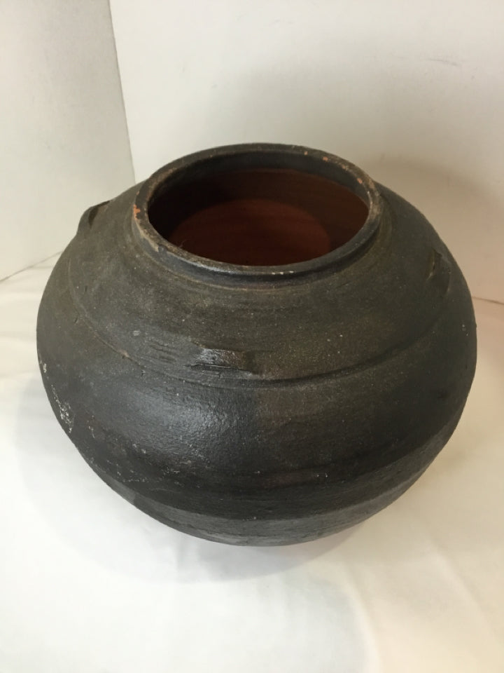 Vintage Black Terracotta Vase