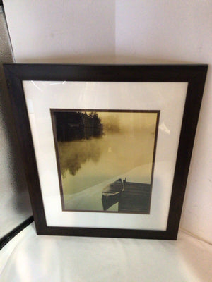 Yellow/White Boat Lake Framed Art