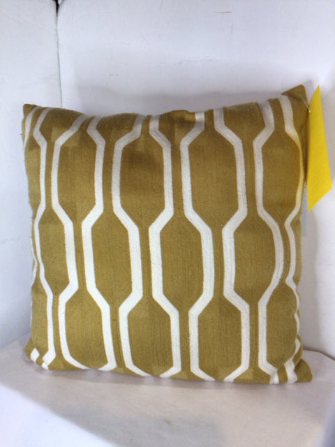 Gold/White Crewel Pillow