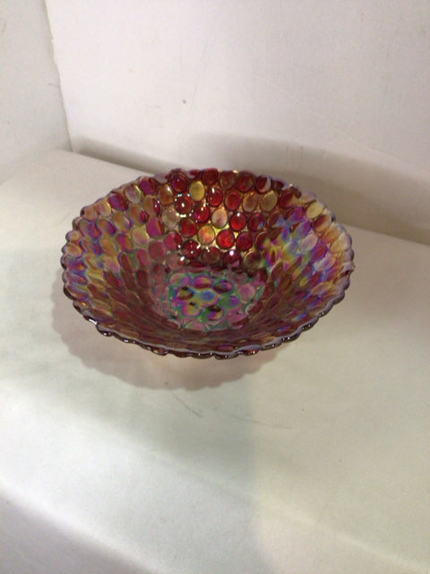 Red/Gold Glass Dot Bowl