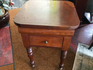 Vintage Wood 1 drawer End/Side Brown Table
