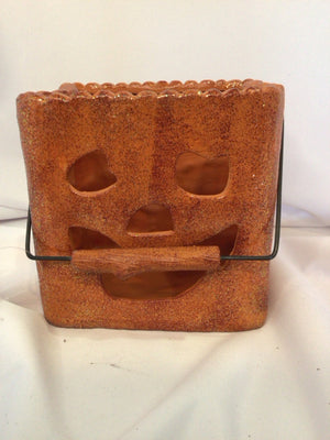 Halloween Orange Resin Jack o'Lantern Holiday Item