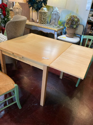 Crate & Barrel Dining Wood Expandable Tan Table