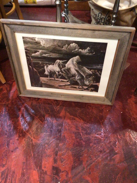 Black/White Unicorn Framed Art