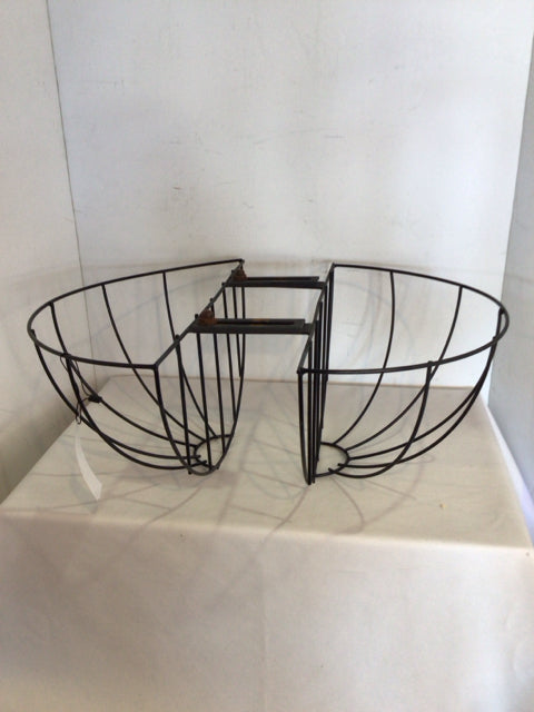 Outdoor/Outside Black Metal Double Plant Holder