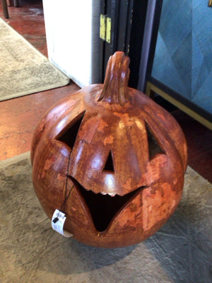 Halloween Orange Ceramic Jack o'Lantern Holiday Item